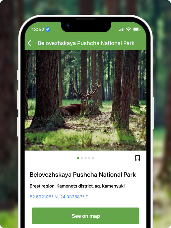 Screenshot of mobile app